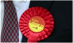 Man with a Labour rosette